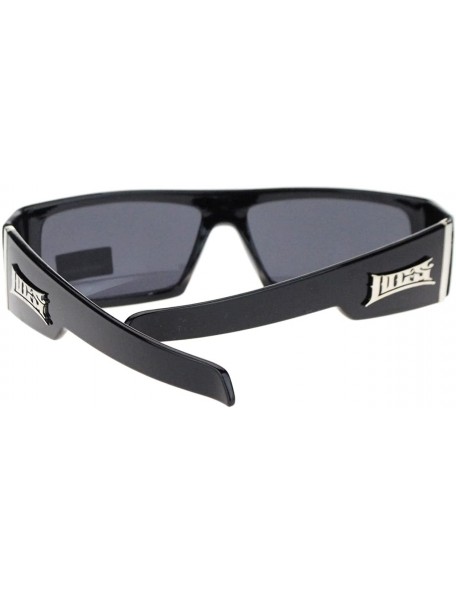 Rectangular Hard Core Cholo Gangster Square Rectangular Mad Dog Sunglasses - Black - CD11YMX8YJR $10.71