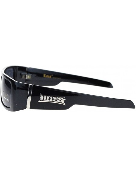 Rectangular Hard Core Cholo Gangster Square Rectangular Mad Dog Sunglasses - Black - CD11YMX8YJR $10.71