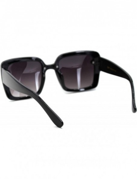 Butterfly Womens Exposed Lens 90s Rectangular Butterfly Chic Diva Sunglasses - Black Smoke - CV18TCKZSGT $10.93