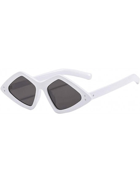 Sport Fashion Glasses for Women Men Fashion Vintage Lightweight Irregular Retro Sunglasses Eyewear - White - C518T2NN3KH $7.13
